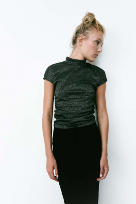 Remera Lurex Negra brillos