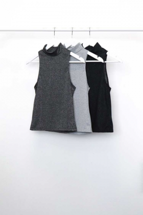 Musculosa Lurex Negra brillosa
