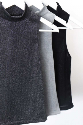 Musculosa Lurex Gris y peltre