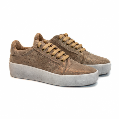 Zapatilla Creta cuero reves hueso
