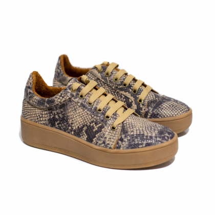 Zapatilla Creta Víbora Hueso