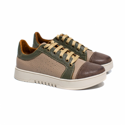 Zapatilla Creta Hueso Suela Verde