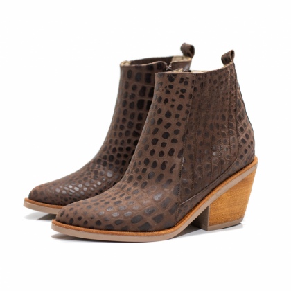 Bota Saler Croco Marrón