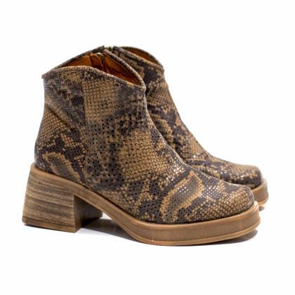 Bota Miranda B02 Cuero víbora marrón
