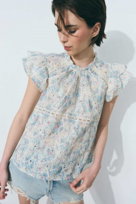 Blusa Dubois Floreado Celeste